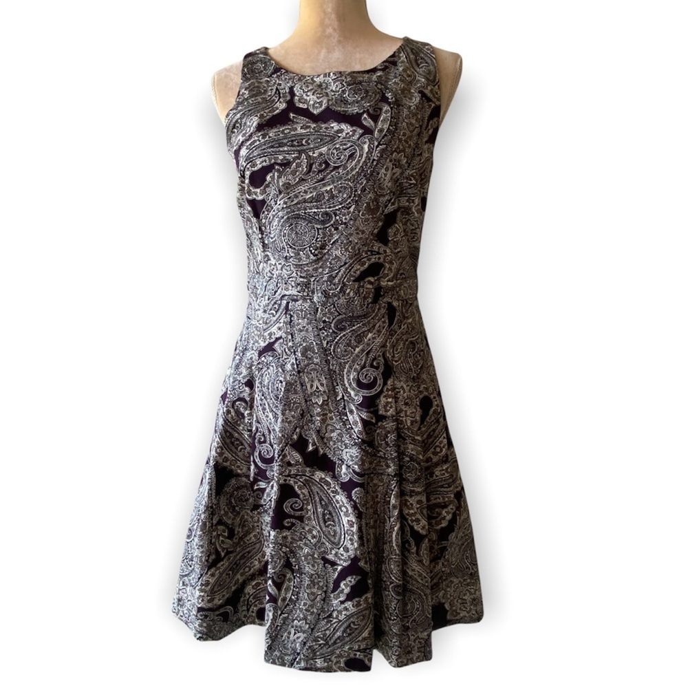 NWT Banana Republic Womens Brown Paisley Cocktail Party Office Slvlss Dress Sz 4